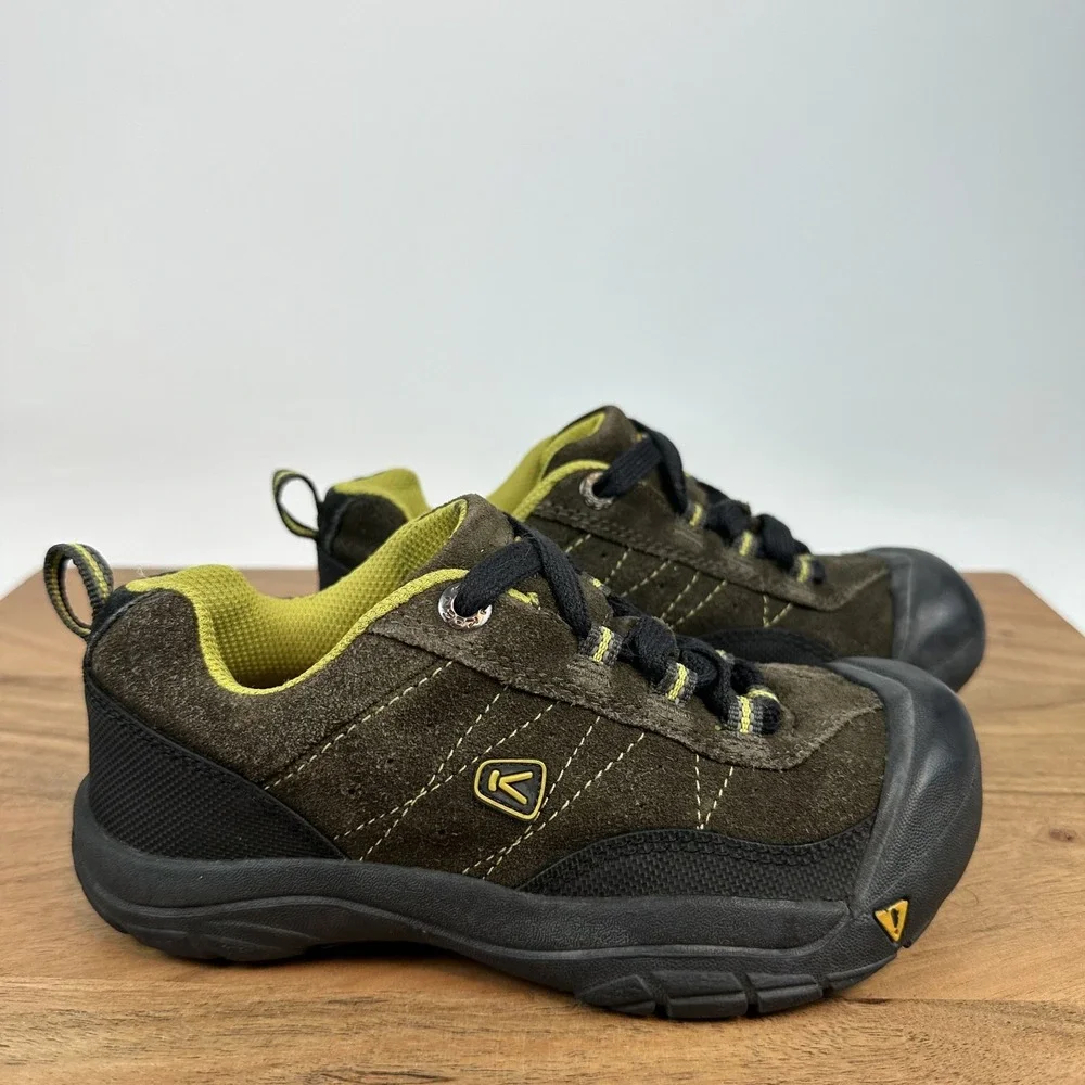 Big Kids Keen Brown Suede Closed Toe Outdoor Hiking Comfort Sneaker Size 1 Y GUC